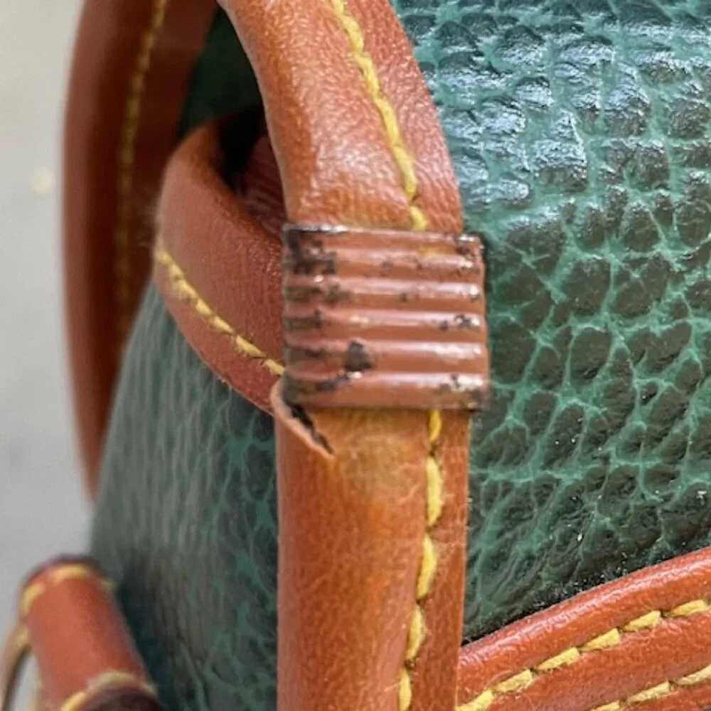 DOONEY & BOURKE AWL Green Pebbled Leather Large Double Pocket Outback Purse